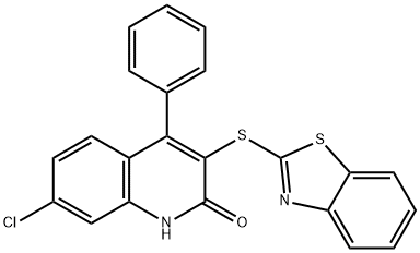 3-(1,3-benzothiazol-2-ylsulfanyl)-7-chloro-4-phenyl-1H-quinolin-2-one,881476-57-9,结构式