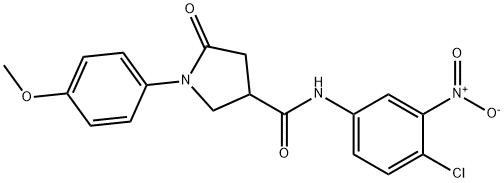 N-(4-chloro-3-nitrophenyl)-1-(4-methoxyphenyl)-5-oxopyrrolidine-3-carboxamide 化学構造式