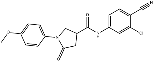 N-(3-chloro-4-cyanophenyl)-1-(4-methoxyphenyl)-5-oxopyrrolidine-3-carboxamide Struktur