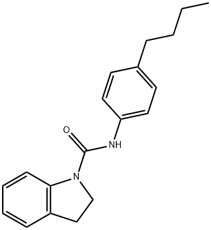 N-(4-butylphenyl)-2,3-dihydroindole-1-carboxamide Struktur