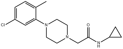 2-[4-(5-chloro-2-methylphenyl)piperazin-1-yl]-N-cyclopropylacetamide Struktur