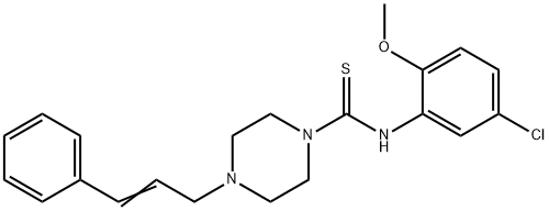 N-(5-chloro-2-methoxyphenyl)-4-[(E)-3-phenylprop-2-enyl]piperazine-1-carbothioamide 化学構造式