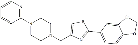 2-(1,3-benzodioxol-5-yl)-4-[(4-pyridin-2-ylpiperazin-1-yl)methyl]-1,3-thiazole,885439-98-5,结构式