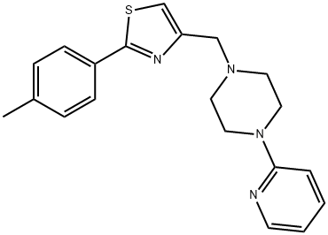 2-(4-methylphenyl)-4-[(4-pyridin-2-ylpiperazin-1-yl)methyl]-1,3-thiazole 化学構造式