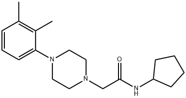 N-cyclopentyl-2-[4-(2,3-dimethylphenyl)piperazin-1-yl]acetamide 化学構造式