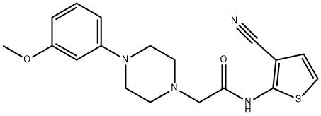 N-(3-cyanothiophen-2-yl)-2-[4-(3-methoxyphenyl)piperazin-1-yl]acetamide 化学構造式