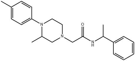 2-[3-methyl-4-(4-methylphenyl)piperazin-1-yl]-N-(1-phenylethyl)acetamide Struktur