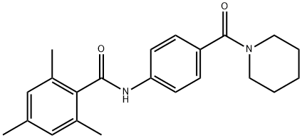 2,4,6-trimethyl-N-[4-(piperidine-1-carbonyl)phenyl]benzamide 化学構造式
