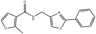 2-methyl-N-[(2-phenyl-1,3-thiazol-4-yl)methyl]furan-3-carboxamide,886628-80-4,结构式