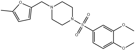 1-(3,4-dimethoxyphenyl)sulfonyl-4-[(5-methylfuran-2-yl)methyl]piperazine 结构式