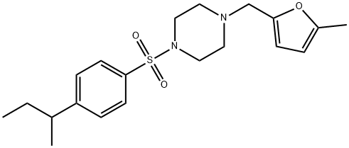 1-(4-butan-2-ylphenyl)sulfonyl-4-[(5-methylfuran-2-yl)methyl]piperazine 结构式