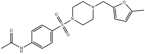 N-[4-[4-[(5-methylfuran-2-yl)methyl]piperazin-1-yl]sulfonylphenyl]acetamide 化学構造式