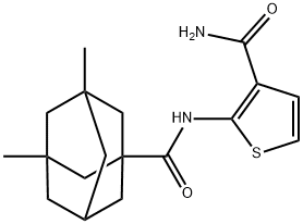 2-[(3,5-dimethyladamantane-1-carbonyl)amino]thiophene-3-carboxamide,886636-19-7,结构式