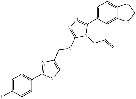 4-[[5-(1,3-benzodioxol-5-yl)-4-prop-2-enyl-1,2,4-triazol-3-yl]sulfanylmethyl]-2-(4-fluorophenyl)-1,3-thiazole Structure
