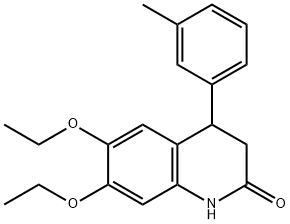 6,7-diethoxy-4-(3-methylphenyl)-3,4-dihydro-1H-quinolin-2-one,886642-63-3,结构式