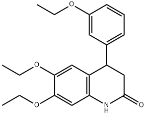 6,7-diethoxy-4-(3-ethoxyphenyl)-3,4-dihydro-1H-quinolin-2-one 化学構造式