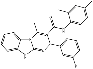 N-(2,4-dimethylphenyl)-2-(3-fluorophenyl)-4-methyl-2,10-dihydropyrimido[1,2-a]benzimidazole-3-carboxamide Structure