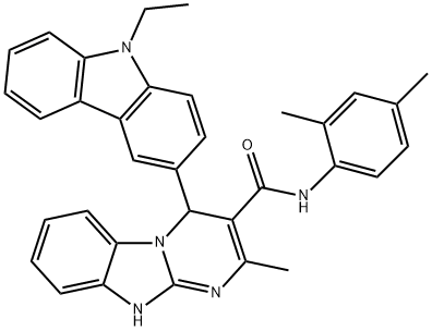 N-(2,4-dimethylphenyl)-4-(9-ethylcarbazol-3-yl)-2-methyl-1,4-dihydropyrimido[1,2-a]benzimidazole-3-carboxamide Structure