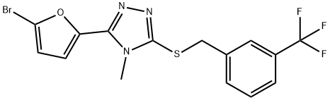 3-(5-bromofuran-2-yl)-4-methyl-5-[[3-(trifluoromethyl)phenyl]methylsulfanyl]-1,2,4-triazole Structure