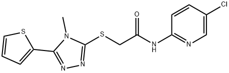 888624-84-8 N-(5-chloropyridin-2-yl)-2-[(4-methyl-5-thiophen-2-yl-1,2,4-triazol-3-yl)sulfanyl]acetamide