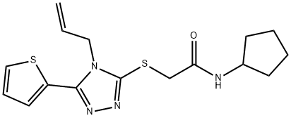 N-cyclopentyl-2-[(4-prop-2-enyl-5-thiophen-2-yl-1,2,4-triazol-3-yl)sulfanyl]acetamide Struktur