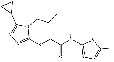 2-[(5-cyclopropyl-4-propyl-1,2,4-triazol-3-yl)sulfanyl]-N-(5-methyl-1,3,4-thiadiazol-2-yl)acetamide Structure