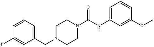 4-[(3-fluorophenyl)methyl]-N-(3-methoxyphenyl)piperazine-1-carboxamide 结构式