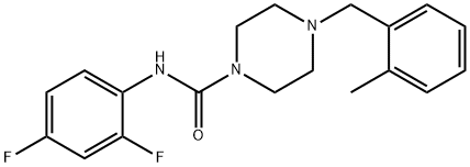 N-(2,4-difluorophenyl)-4-[(2-methylphenyl)methyl]piperazine-1-carboxamide 化学構造式