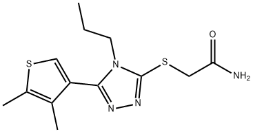 2-[[5-(4,5-dimethylthiophen-3-yl)-4-propyl-1,2,4-triazol-3-yl]sulfanyl]acetamide Structure