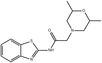 N-(1,3-benzothiazol-2-yl)-2-(2,6-dimethylmorpholin-4-yl)acetamide,889584-84-3,结构式