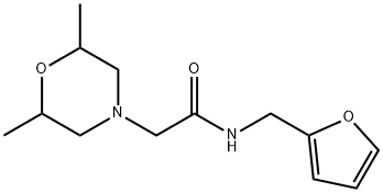 2-(2,6-dimethylmorpholin-4-yl)-N-(furan-2-ylmethyl)acetamide 化学構造式