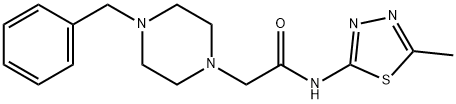2-(4-benzylpiperazin-1-yl)-N-(5-methyl-1,3,4-thiadiazol-2-yl)acetamide 结构式