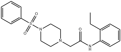 2-[4-(benzenesulfonyl)piperazin-1-yl]-N-(2-ethylphenyl)acetamide Structure