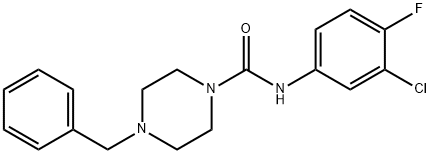 4-benzyl-N-(3-chloro-4-fluorophenyl)piperazine-1-carboxamide Structure