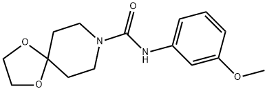 N-(3-methoxyphenyl)-1,4-dioxa-8-azaspiro[4.5]decane-8-carboxamide 结构式