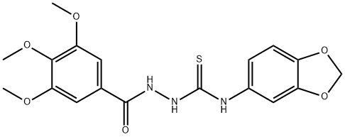 1-(1,3-benzodioxol-5-yl)-3-[(3,4,5-trimethoxybenzoyl)amino]thiourea Struktur