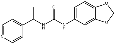 1-(1,3-benzodioxol-5-yl)-3-(1-pyridin-4-ylethyl)urea 化学構造式