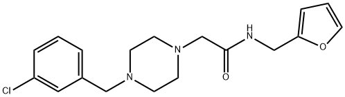 2-[4-[(3-chlorophenyl)methyl]piperazin-1-yl]-N-(furan-2-ylmethyl)acetamide Structure