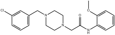 2-[4-[(3-chlorophenyl)methyl]piperazin-1-yl]-N-(2-methoxyphenyl)acetamide 化学構造式