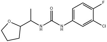 1-(3-chloro-4-fluorophenyl)-3-[1-(oxolan-2-yl)ethyl]urea 化学構造式