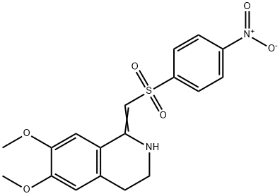 (1E)-6,7-dimethoxy-1-[(4-nitrophenyl)sulfonylmethylidene]-3,4-dihydro-2H-isoquinoline Struktur