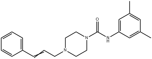 N-(3,5-dimethylphenyl)-4-[(E)-3-phenylprop-2-enyl]piperazine-1-carboxamide 结构式