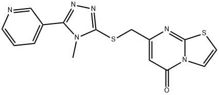7-[(4-methyl-5-pyridin-3-yl-1,2,4-triazol-3-yl)sulfanylmethyl]-[1,3]thiazolo[3,2-a]pyrimidin-5-one Struktur