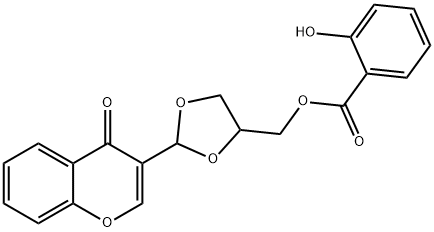 [2-(4-oxochromen-3-yl)-1,3-dioxolan-4-yl]methyl 2-hydroxybenzoate Struktur