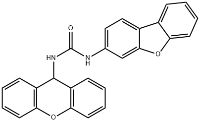 1-dibenzofuran-3-yl-3-(9H-xanthen-9-yl)urea 化学構造式