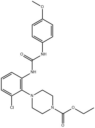 ethyl 4-[2-chloro-6-[(4-methoxyphenyl)carbamoylamino]phenyl]piperazine-1-carboxylate 化学構造式