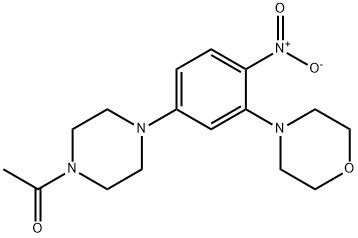 1-[4-(3-morpholin-4-yl-4-nitrophenyl)piperazin-1-yl]ethanone 化学構造式