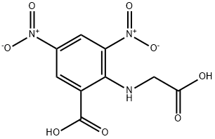 2-(carboxymethylamino)-3,5-dinitrobenzoic acid Struktur