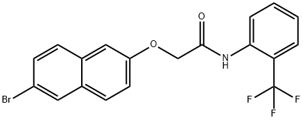 2-(6-bromonaphthalen-2-yl)oxy-N-[2-(trifluoromethyl)phenyl]acetamide 化学構造式