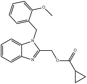 [1-[(2-methoxyphenyl)methyl]benzimidazol-2-yl]methyl cyclopropanecarboxylate,893767-89-0,结构式